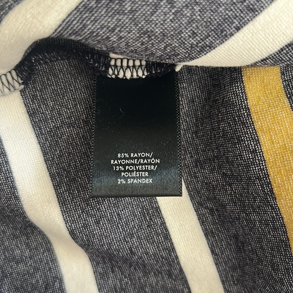 Ann Taylor, Black, White & Tan Striped, Long Sleeve Dress, Size Small - Picture 6 of 6